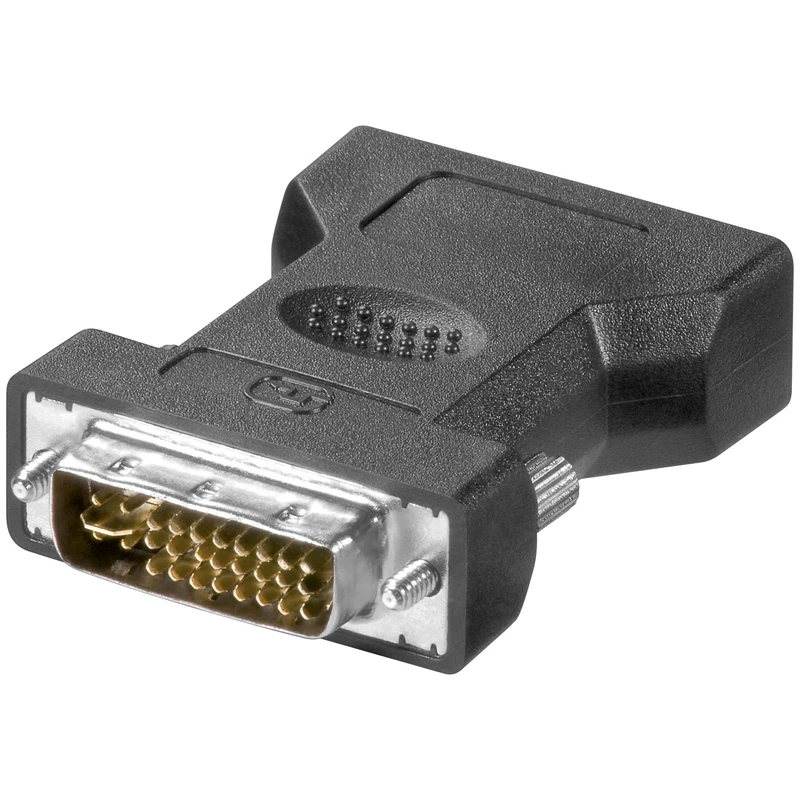 LogiLink AD0001 Adaptador DVI-I a VGA, conector macho DVI-I a conector hembra HD15, 1080p, Negro