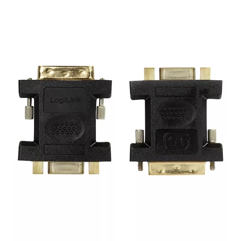 LogiLink AD0001 Adaptador DVI-I a VGA, conector macho DVI-I a conector hembra HD15, 1080p, Negro