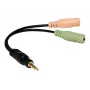 Logilink adaptador de audio jack, 4 pines, 3,5 mm estéreo macho a 2x 3,5 mm hembra, 0,15 m