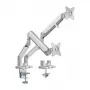 LogiLink BP0088 TIS 17-32 soporte de escritorio para dos monitores, muelle de gas, 3 articulaciones, máx. 9 kg, plateado
