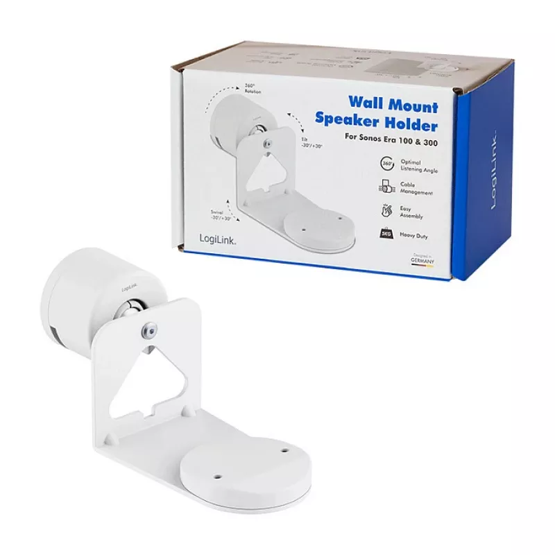 LogiLink BP0207W soporte de pared para altavoces para Sonos Era 100 y Era 300, blanco, máx. 5 kg