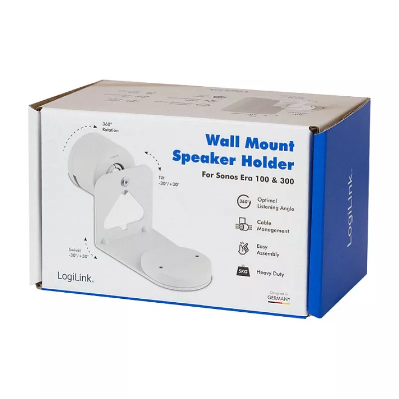 LogiLink BP0207W soporte de pared para altavoces para Sonos Era 100 y Era 300, blanco, máx. 5 kg