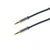LogiLink CA10050 Cable de audio estéreo conector TRS de 3,5 mm a conector TRS de 3,5 mm, conectores metálicos, azul, 0,5 m