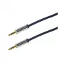 LogiLink CA10050 Cable de audio estéreo conector TRS de 3,5 mm a conector TRS de 3,5 mm, conectores metálicos, azul, 0,5 m