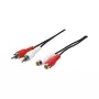 LogiLink CA1037 cable alargador de audio, 2x conector RCA macho a 2x conector RCA hembra, 5 m, negro