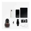 LogiLink PA0285 cargador USB para coche de 2 puertos 10,5 W, con LED, negro