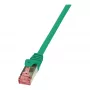 Cable de red Cat.6 S/FTP LogiLink, verde, 0,5 m, PrimeLine