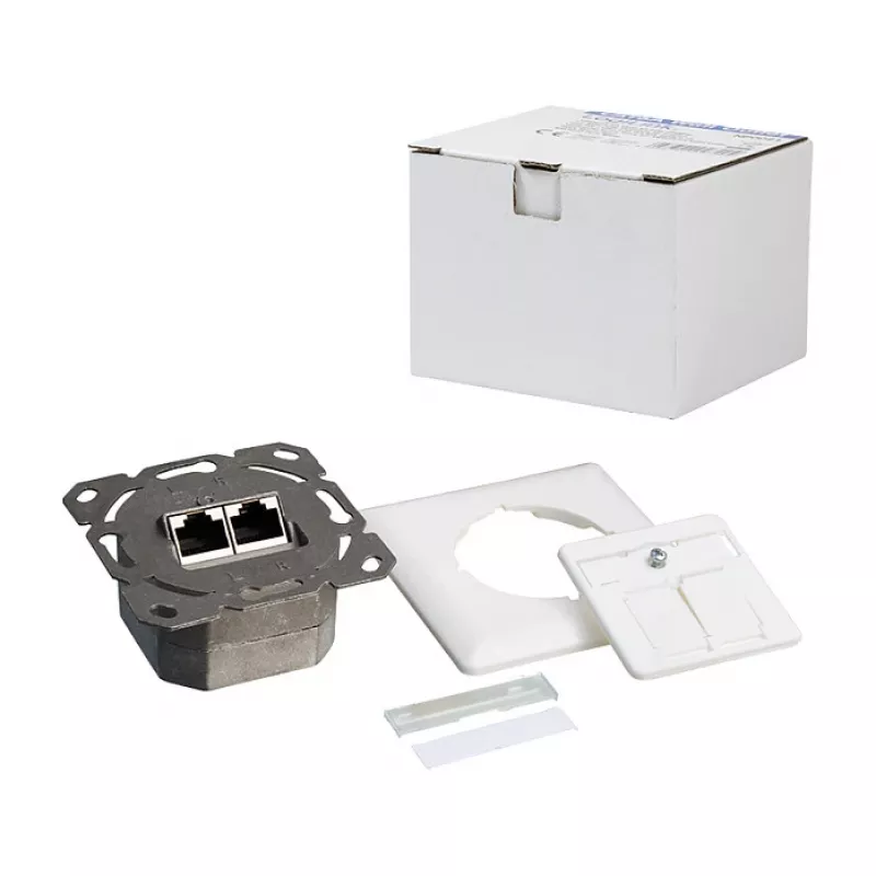 Logilink toma de pared Cat.6 2xRJ45 STP, horizontal, blanco señal