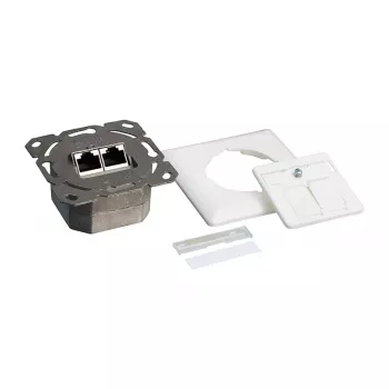 Logilink toma de pared Cat.6 2xRJ45 STP, horizontal, blanco señal