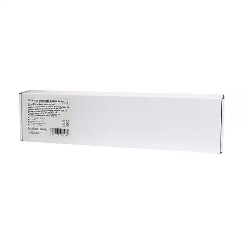 LogiLink Panel de parcheo Cat.6A 24 puertos UTP, 1U, 90° IDC