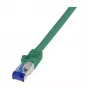Latiguillo LogiLink Cat.6A S/FTP Ultraflex, 0,25 m, verde, certificado GHMT