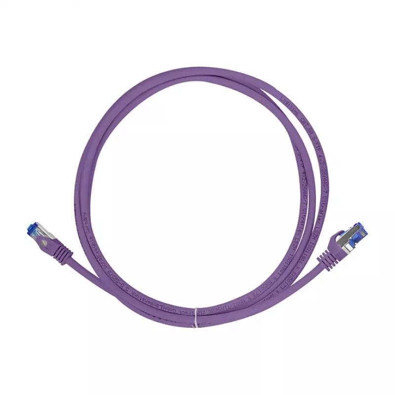 LogiLink Cable de red Cat.6A S/FTP Ultraflex, morado, 0,25 m, certificado GHMT