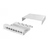 Logilink Consolidation Point Box 8 puertos, montaje en mesa/pared/carril DIN, gris