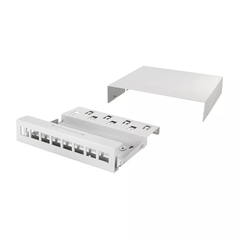 Logilink Consolidation Point Box 8 puertos, montaje en mesa/pared/carril DIN, gris