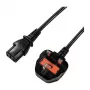 Logilink CP121 Cable de alimentación - BS 1363 (UK) a IEC C13, 1,8 m, negro