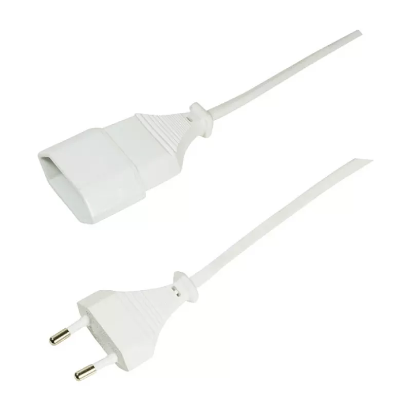 LogiLink CP125 Cable alargador, enchufe Euro CEE 7/16 a conector hembra, 1 m, Blanco