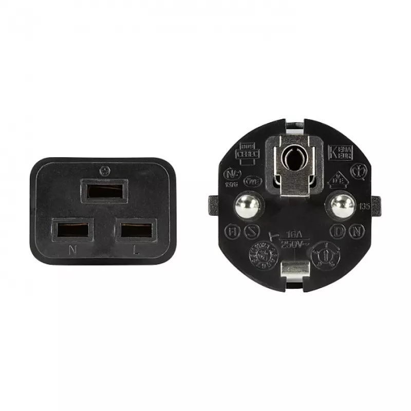 Logilink CP151 Cable de alimentación, CEE 7/7 a IEC C19, Negro, 1 m