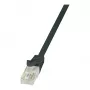 LogiLink CP2013U Cable de conexión Ethernet Cat6 U/UTP RJ45, 0,25 m, Negro con protección antiacodamiento