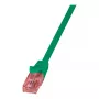 LogiLink CQ2055U Cat.6 U/UTP Cable de red RJ45, 2m, Verde, ignífugo, protección antiacodamiento