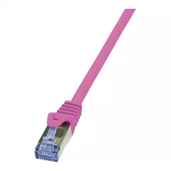 LogiLink CQ3019S Cable de red CAT 6A S/FTP, RJ45, 0,25 m, rosa, LSZH, snagless