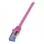 LogiLink CQ3019S Cable de red CAT 6A S/FTP, RJ45, 0,25 m, rosa, LSZH, snagless