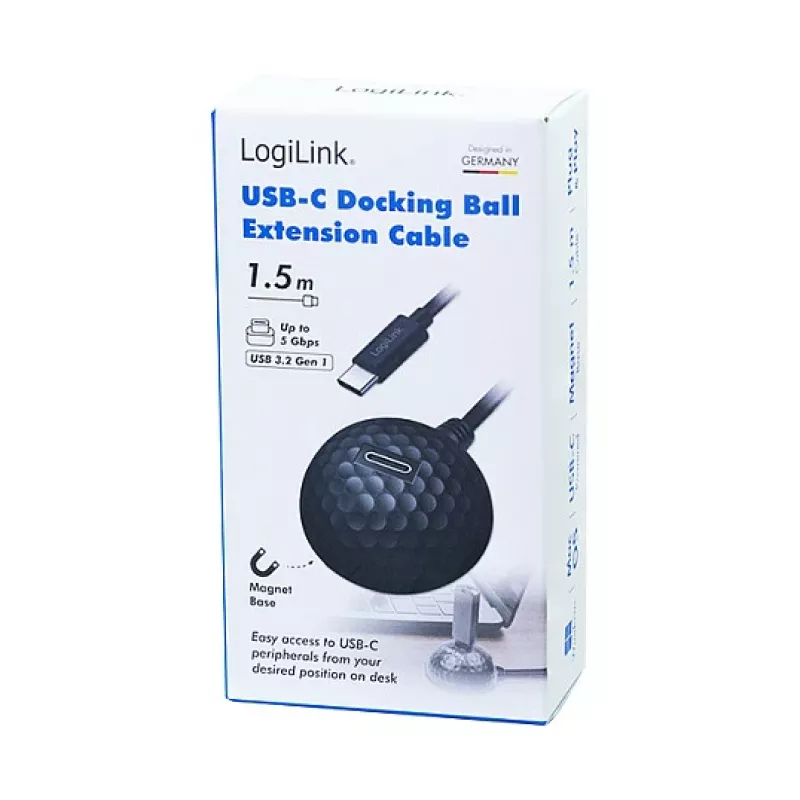 Cable alargador LogiLink CU0099 USB 3.2 Gen1 Type-C macho a hembra, 5 Gbps, negro, 1,5 m