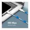 LogiLink CU0350 cable USB 2.0 Type-C a Type-C, 1 m, nailon trenzado, azul, 60W Power Delivery, 480 Mbps