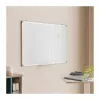 LOGILINK Pizarra blanca Dry Erase para montaje en pared 120x90 cm Tablero de acero magnético con marco de aluminio