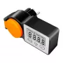 LogiLink Medidor de costes de energía para exteriores, pantalla LCD, negro/naranja