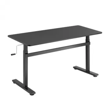 LogiLink EO0027 escritorio de altura ajustable con tablero, 140 × 60 cm, negro