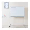 LogiLink EO0064 pizarra blanca móvil de doble cara, acero magnético, marco de aluminio, 120x80 cm, blanco/plata