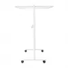 LogiLink EO0064 pizarra blanca móvil de doble cara, acero magnético, marco de aluminio, 120x80 cm, blanco/plata