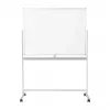 LogiLink EO0064 pizarra blanca móvil de doble cara, acero magnético, marco de aluminio, 120x80 cm, blanco/plata