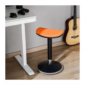 LOGILINK EO0071 Taburete ergonómico regulable en altura con balanceo, naranja – capacidad de carga 120 kg, pistón de gas