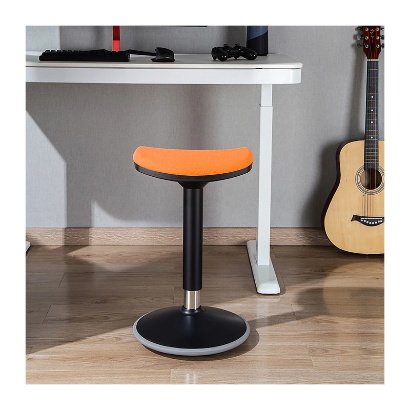 LOGILINK EO0071 Taburete ergonómico regulable en altura con balanceo, naranja – capacidad de carga 120 kg, pistón de gas