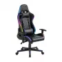 LogiLink EO0076 Silla gaming con iluminación RGB, soporte lumbar, Negro/Azul