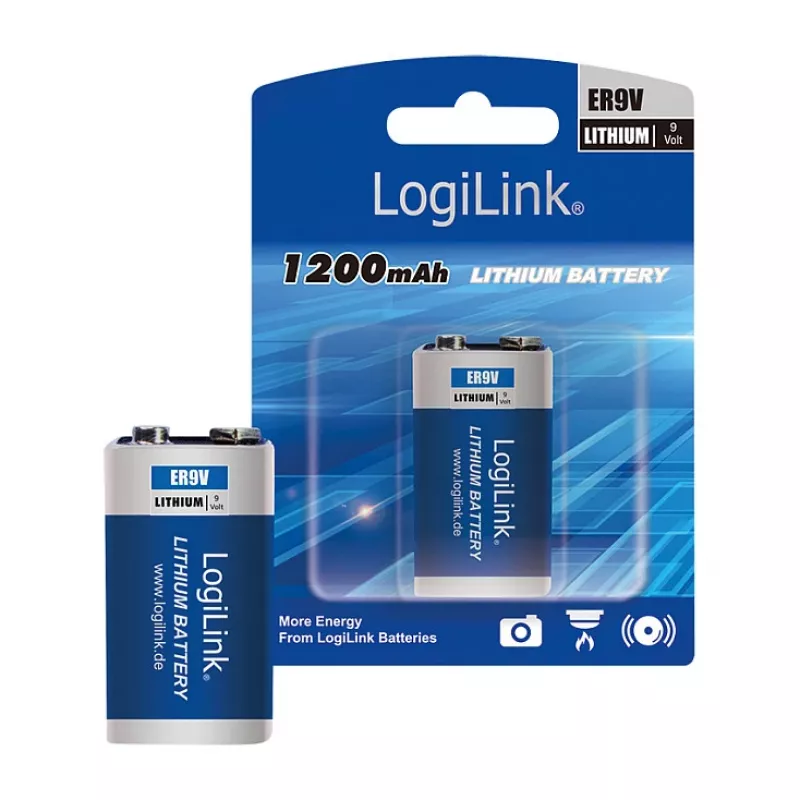 LOGILINK ER9VLIB pila de litio 9V (pack de 1, blíster) – 1200 mAh, no recargable, PP3