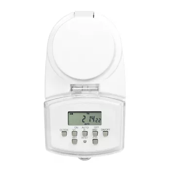 LOGILINK ET0008 Temporizador digital exterior - IP44, 10 programas ON/OFF, 16A/3680W, Schuko (tipo F), negro/gris