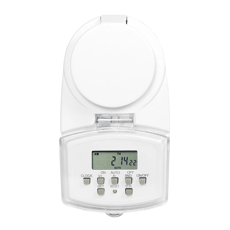 LOGILINK ET0008 Temporizador digital exterior - IP44, 10 programas ON/OFF, 16A/3680W, Schuko (tipo F), negro/gris