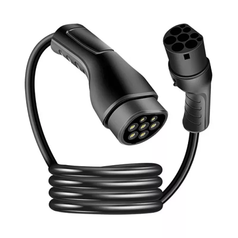 Cable de carga para vehículo eléctrico LogiLink EVC0121 Type 2 22kW trifásico 32A 5m negro con bolsa de almacenamiento