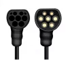 LogiLink EVC0128 cable espiral Type 2 para carga de coche eléctrico, 11kW, 3 fases, 20A, 5m, negro con bolsa de almacenamiento