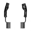 LogiLink EVC0128 cable espiral Type 2 para carga de coche eléctrico, 11kW, 3 fases, 20A, 5m, negro con bolsa de almacenamiento
