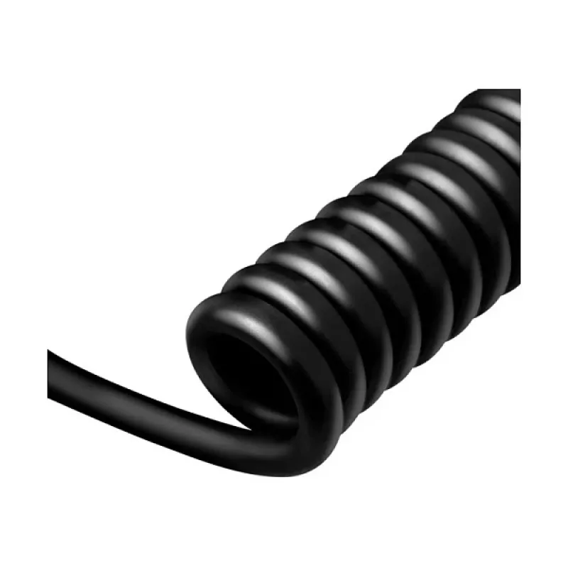LogiLink EVC0128 cable espiral Type 2 para carga de coche eléctrico, 11kW, 3 fases, 20A, 5m, negro con bolsa de almacenamiento