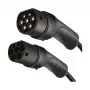 LogiLink EVC0128 cable espiral Type 2 para carga de coche eléctrico, 11kW, 3 fases, 20A, 5m, negro con bolsa de almacenamiento