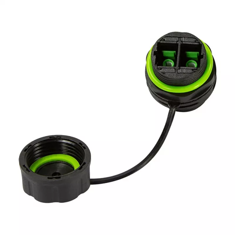 LOGILINK FA05SD1 Conector SC dúplex de fibra óptica para exterior con tapa antipolvo – Multimodo OM3/OM4, aqua (pack de 10)