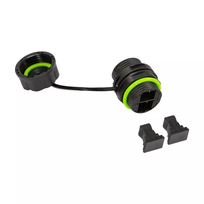 LOGILINK FA05SD1 Conector SC dúplex de fibra óptica para exterior con tapa antipolvo – Multimodo OM3/OM4, aqua (pack de 10)