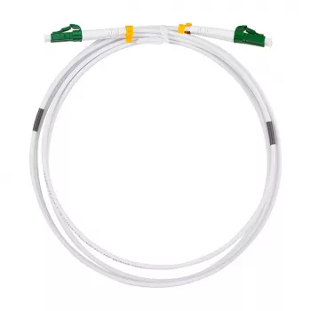 LogiLink FC0LC10 cable de parcheo de fibra óptica OS2 dúplex LC/APC a LC/APC blindado de acero, 10 m, blanco