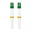 LogiLink FC0LC10 cable de parcheo de fibra óptica OS2 dúplex LC/APC a LC/APC blindado de acero, 10 m, blanco