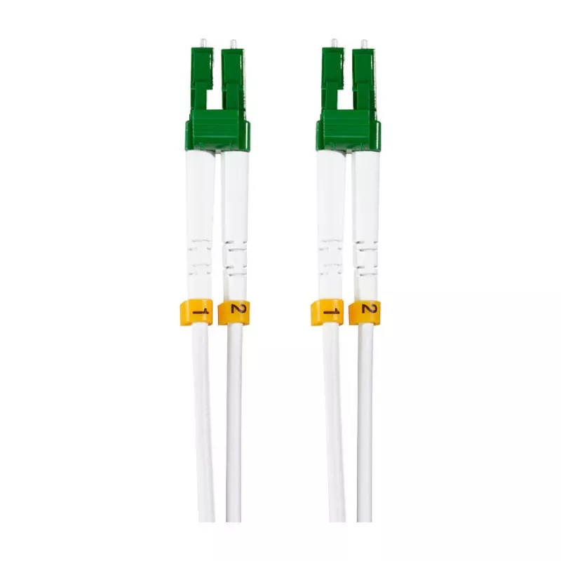 LogiLink FC0LC10 cable de parcheo de fibra óptica OS2 dúplex LC/APC a LC/APC blindado de acero, 10 m, blanco