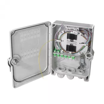 LogiLink FB124LC caja de conexión de fibra óptica FTTH/FTTB, 24x LC/APC, completamente equipada, IP55